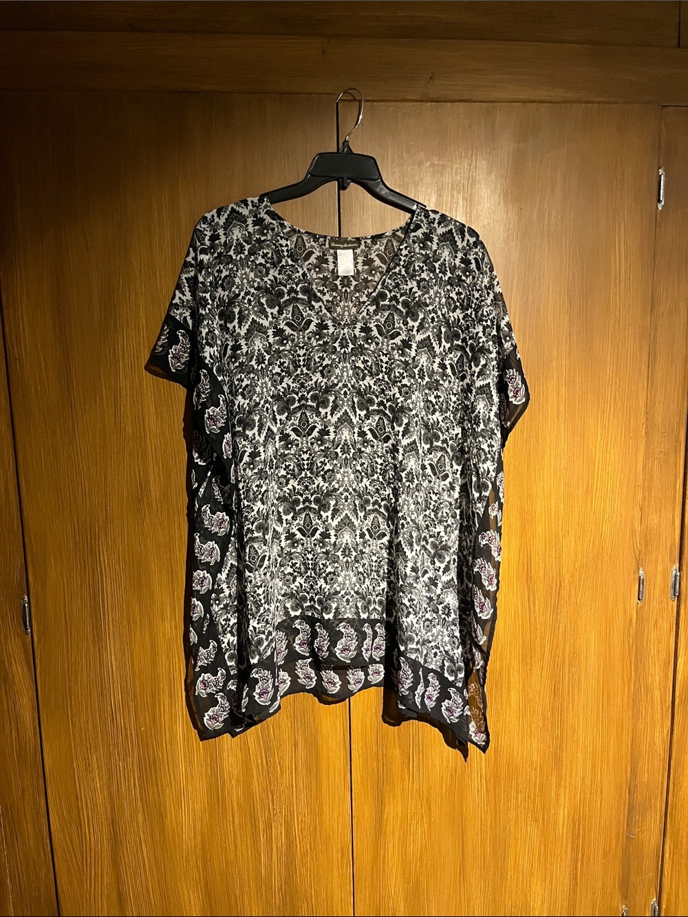 Tommy Bahama Black and White Printed Swim Coverup